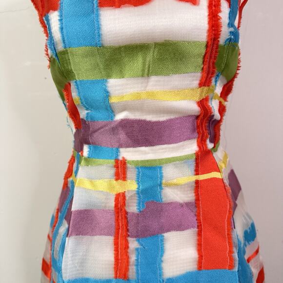 Andrew Gn Runway Dress SS15 Multicolor Abstract Print Silk Blend Mini 36 NWT - Picture 4 of 14